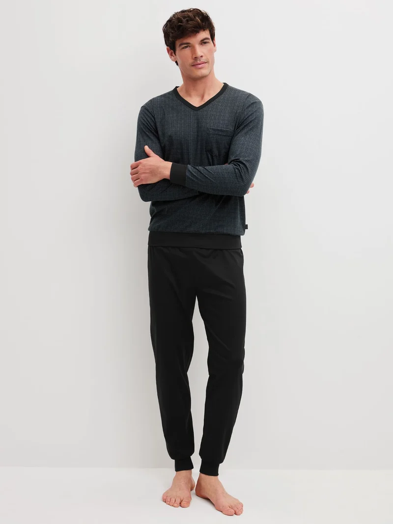 HERREN Pyjama mit Bündchen