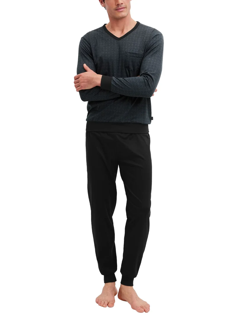 HERREN Pyjama mit Bündchen