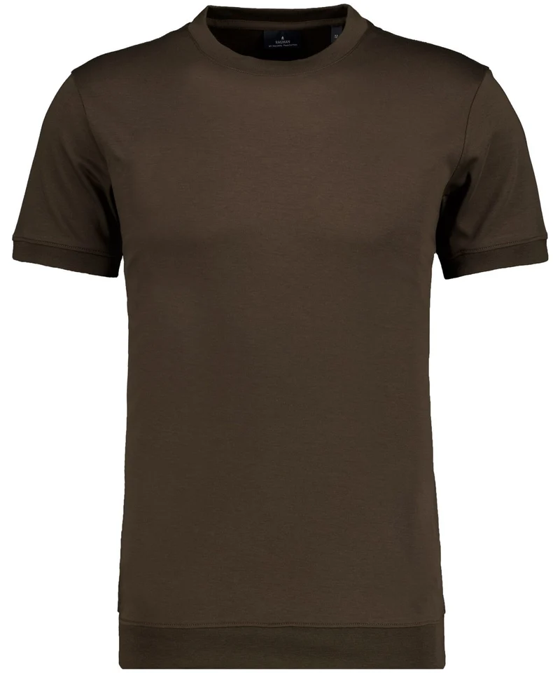 Pima T-Shirt Rundhals mit Bündchen