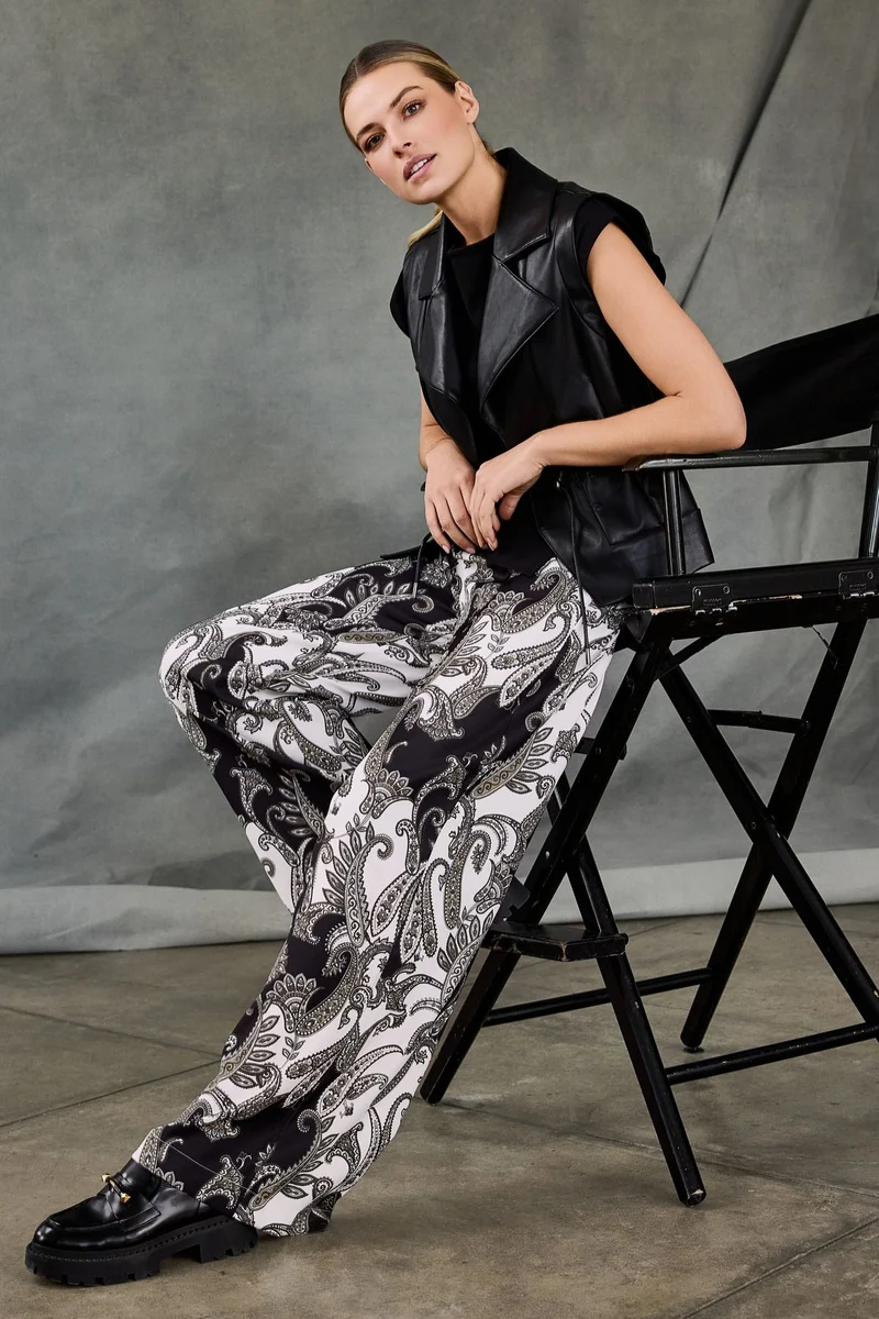 Palazzo Hose mit Paisley-Muster