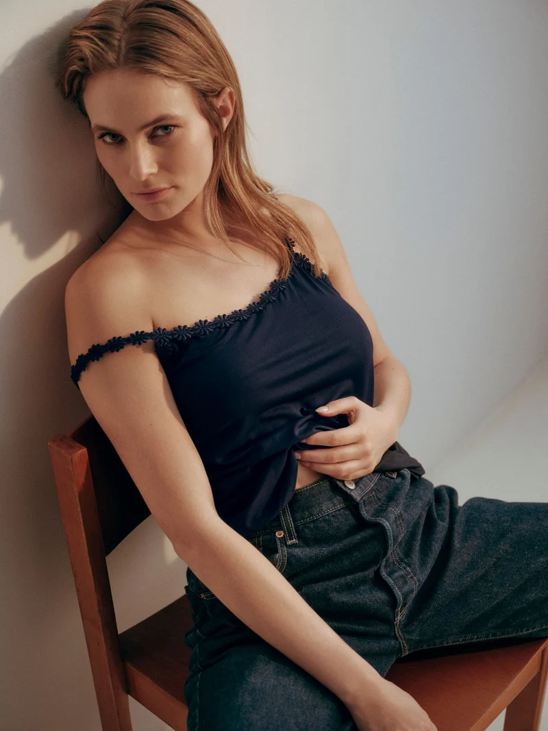 AVERO STUDIO velvet blue Top ohne Cup