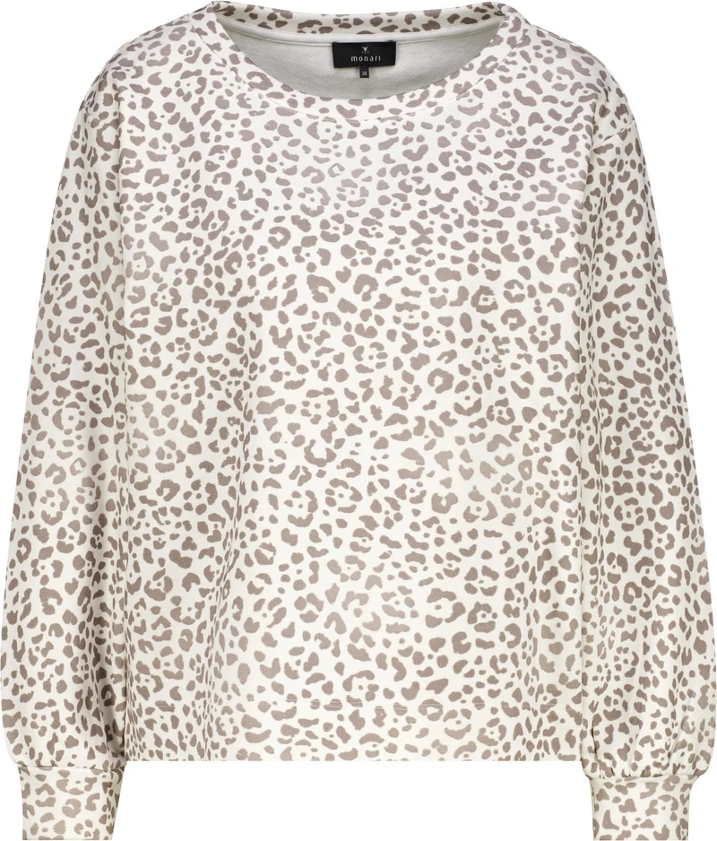 Sweatshirt, taupe gemustert