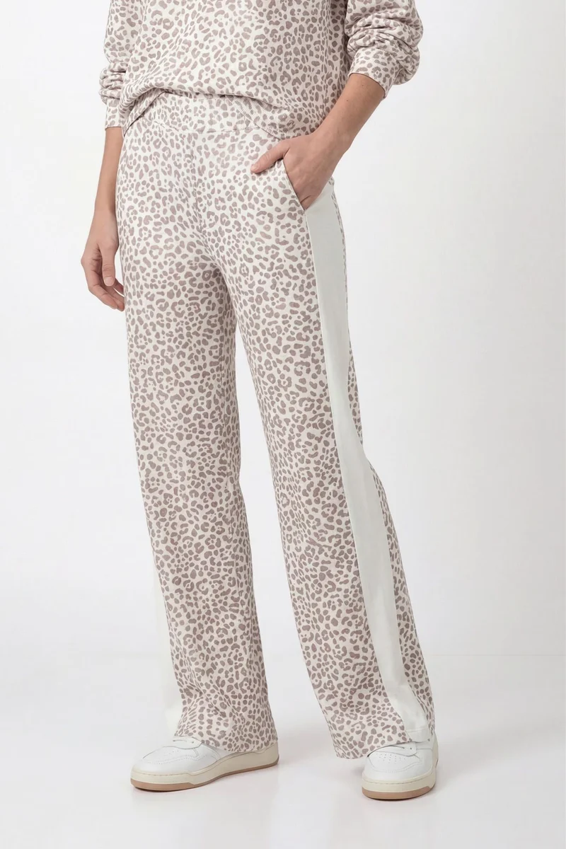 Hose, taupe gemustert