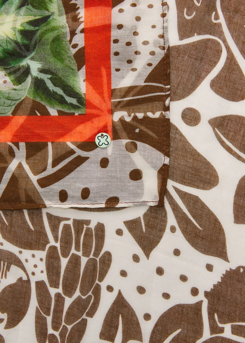 Schal aus reiner Baumwolle mit Dschungel-Motiven