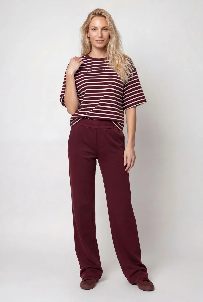 Sweatshirt, dark bordeaux ringel