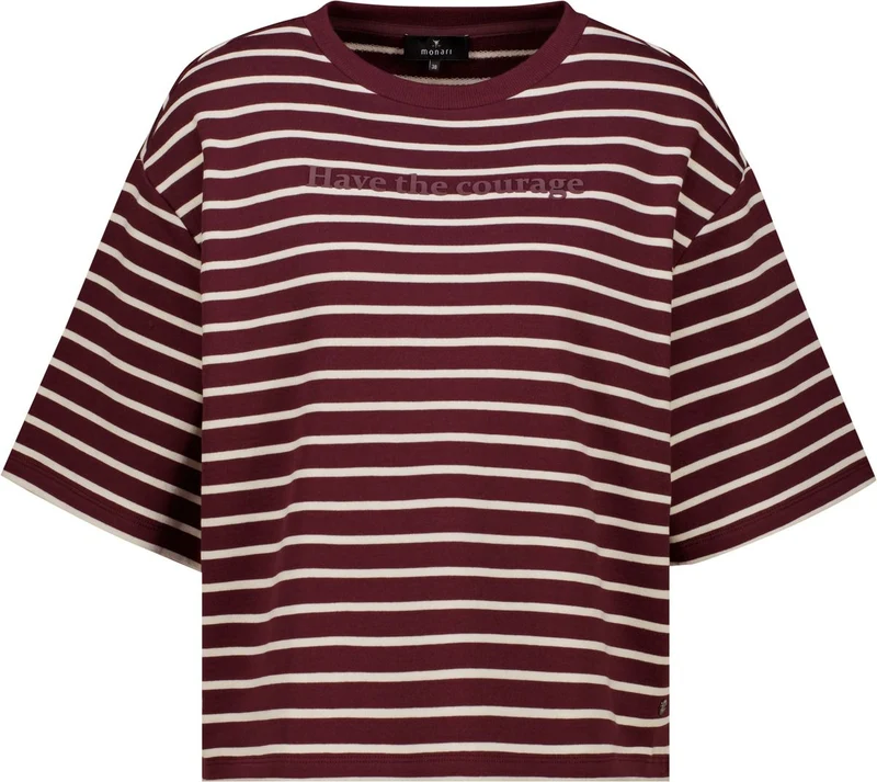 Sweatshirt, dark bordeaux ringel