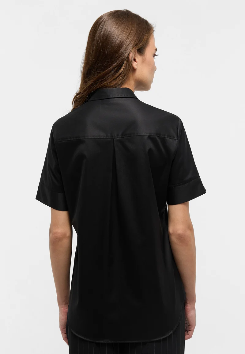 Cover Shirt Bluse Twill Kurzarm