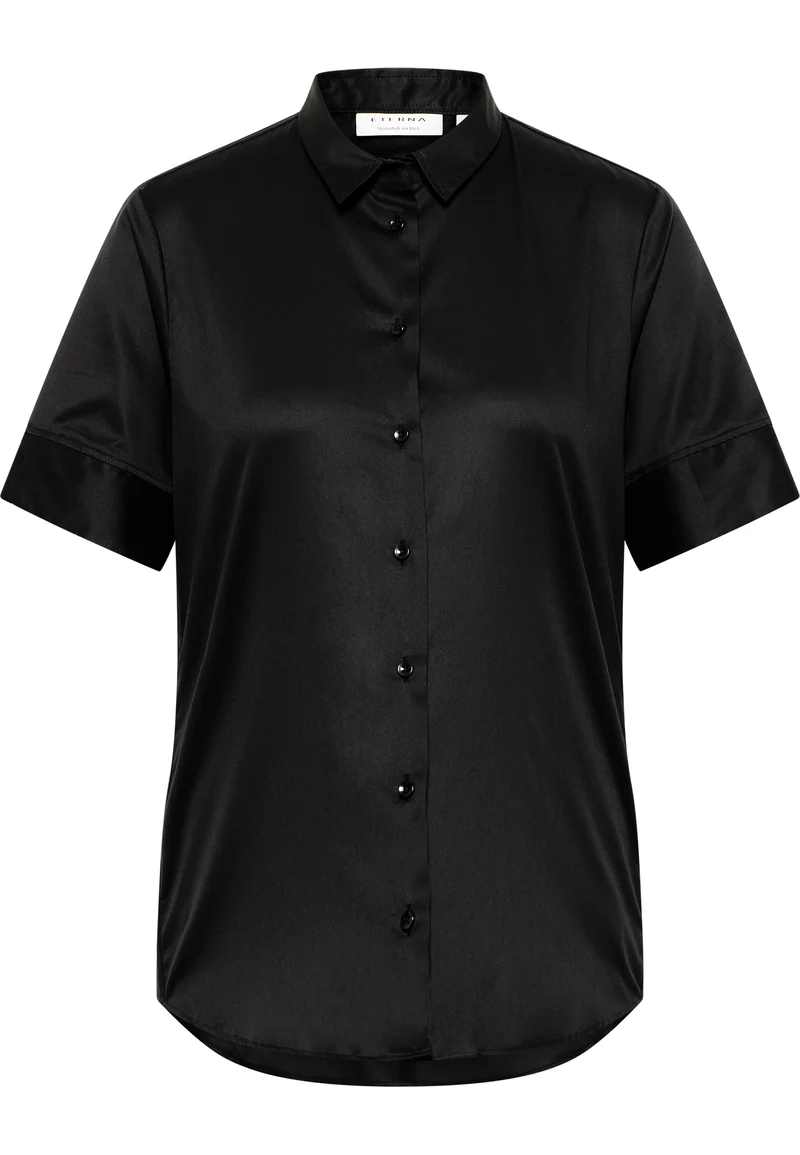 Cover Shirt Bluse Twill Kurzarm