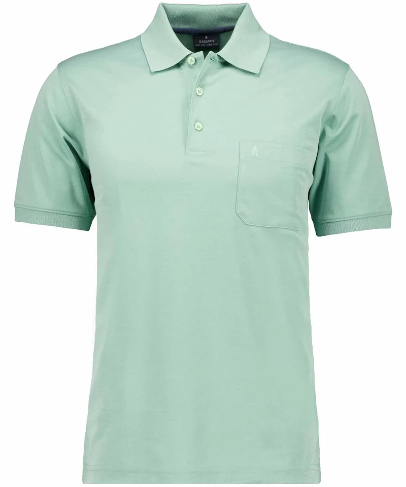 Softknit-Polo mit Brusttasche, kurzarm