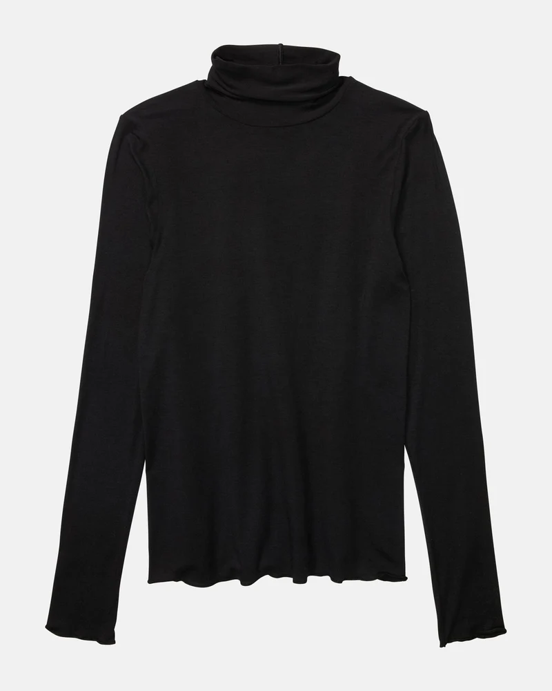 Turtle Neck Langarm cashmere dream, schwarz