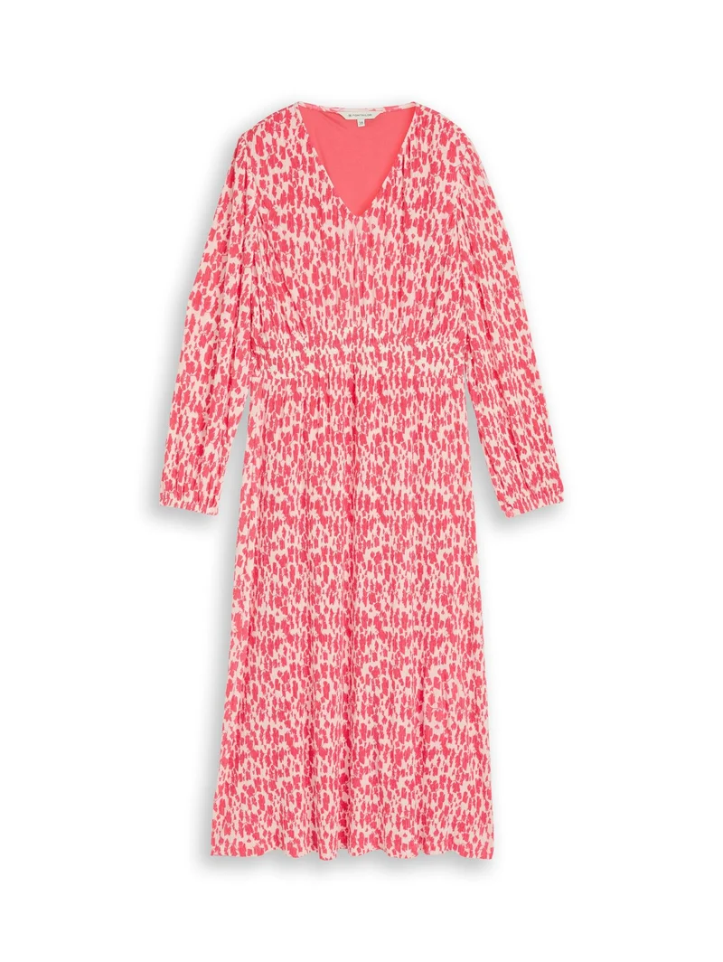 Crinkle Midi-Kleid mit Muster