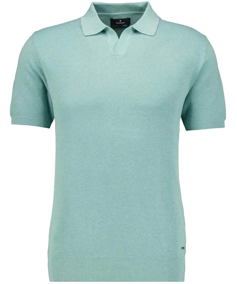 Strick-Pullover Kurzarm, Resortkragen
