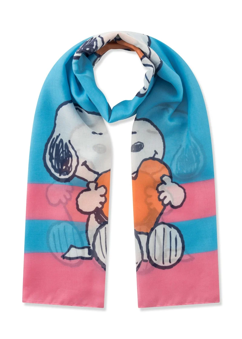Peanuts Schal aus recyceltem Polyester mit Snoopy-Motiven
