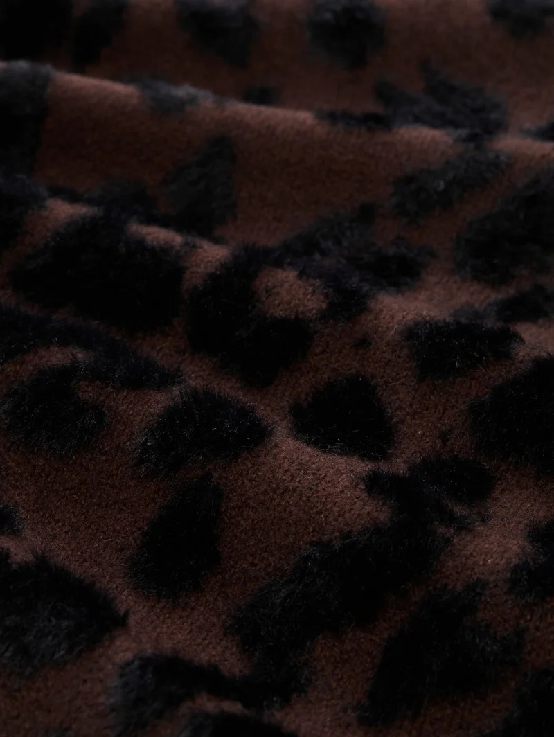 Oversize Cardigan mit Leo-Muster