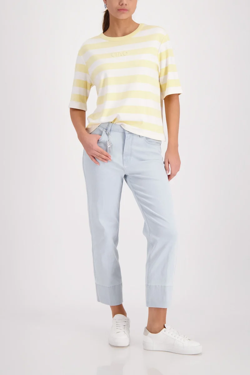 Sweatshirt, pastel yellow ringel
