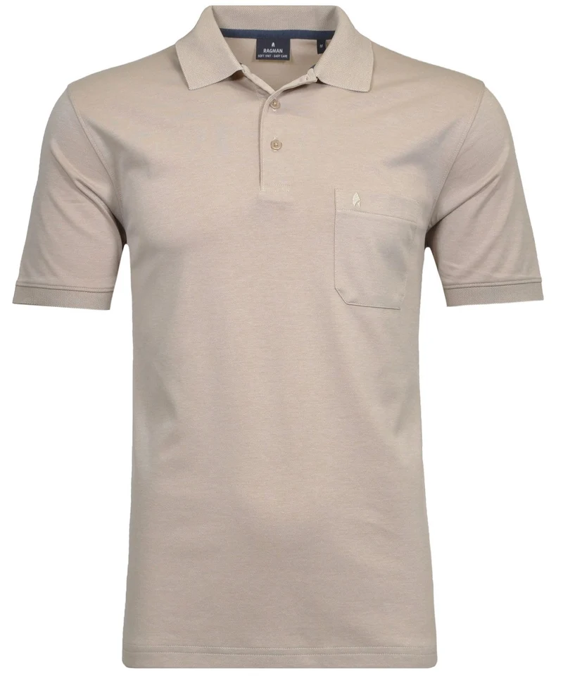 Softknit-Polo mit Brusttasche, kurzarm