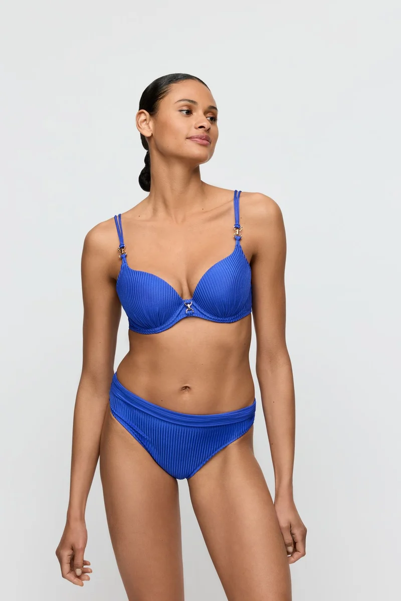 EMLY electric blue Bikinislip mit Umschlag