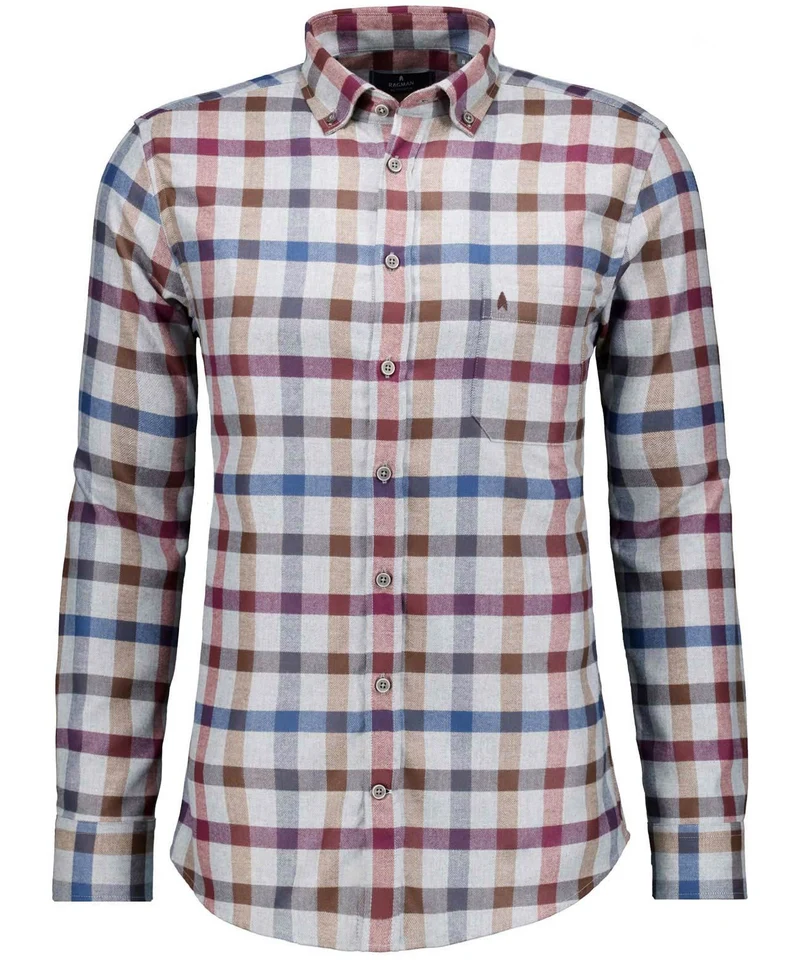 Karo-Hemd Ceramica, Button-down-Kragen