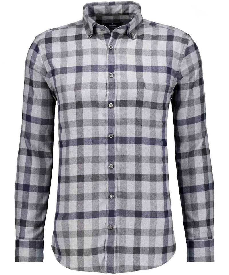 Karo-Hemd Ceramica, Button-down-Kragen