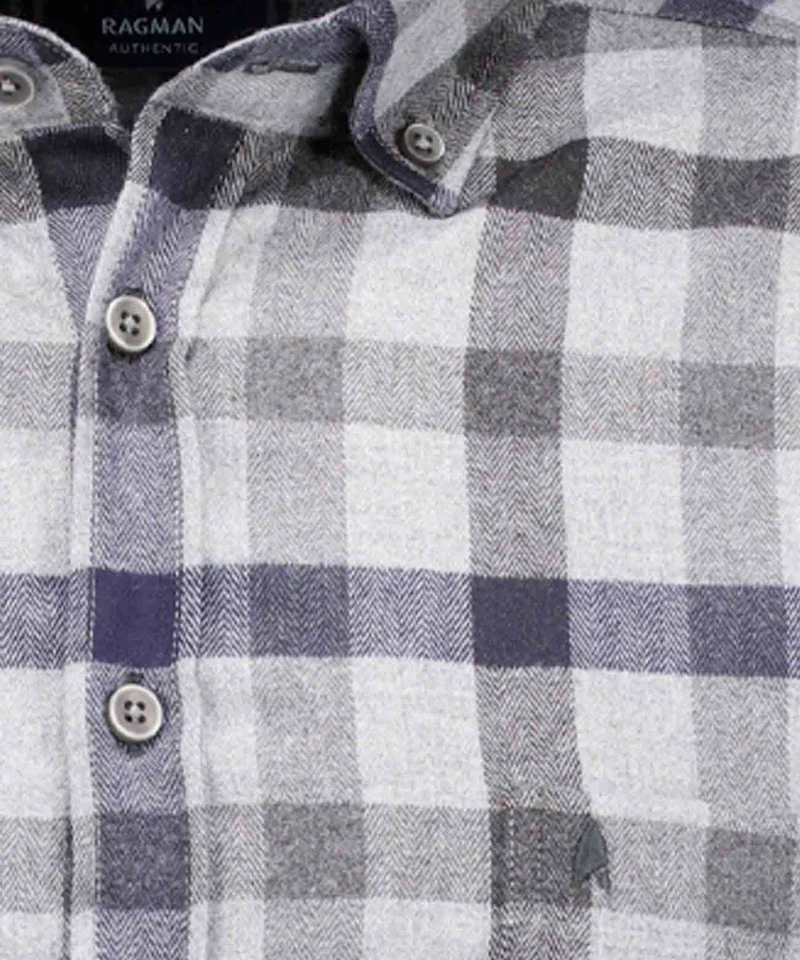 Karo-Hemd Ceramica, Button-down-Kragen