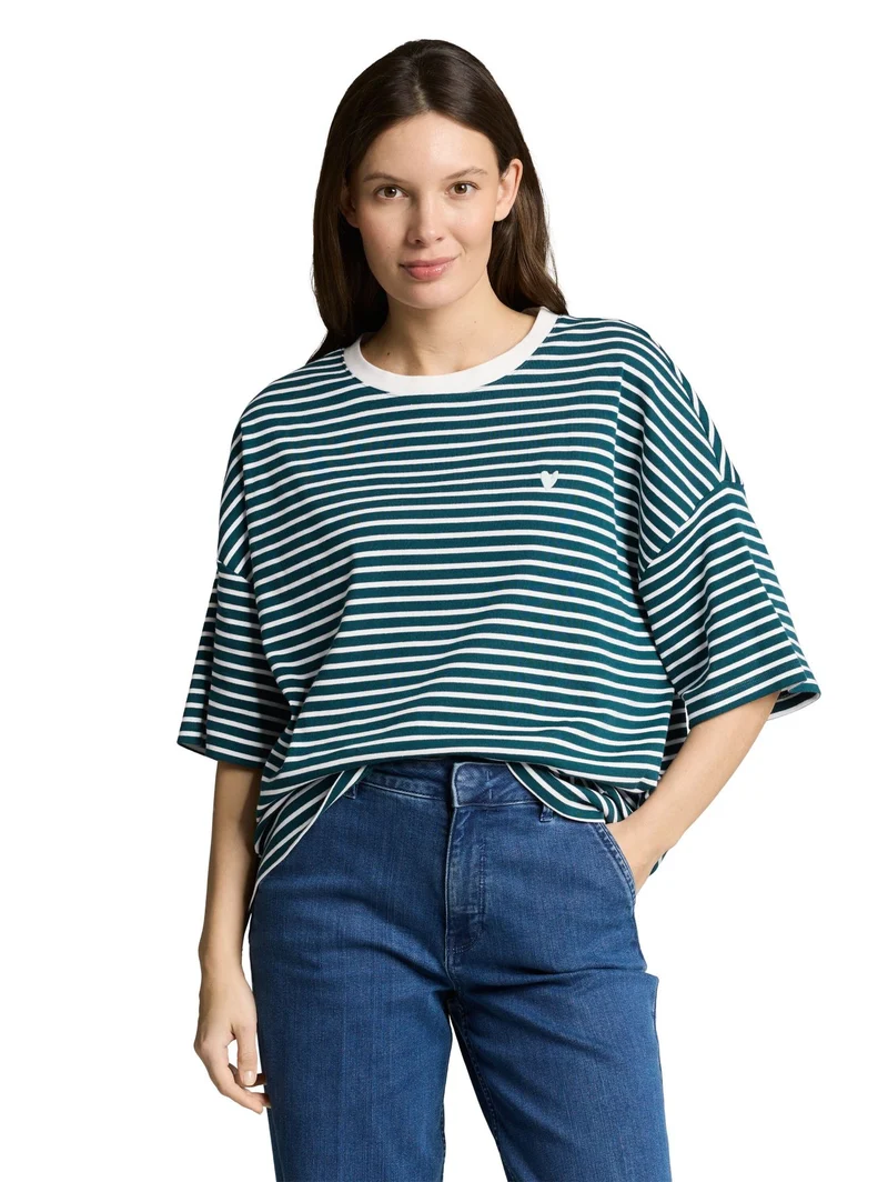 Oversize T-Shirt mit Streifenmuster