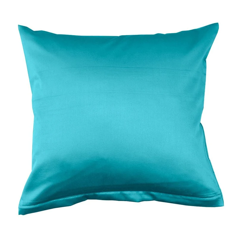 Lorena Mako Satin Bettwäsche uni Classic Türkis Kissen 80x80cm