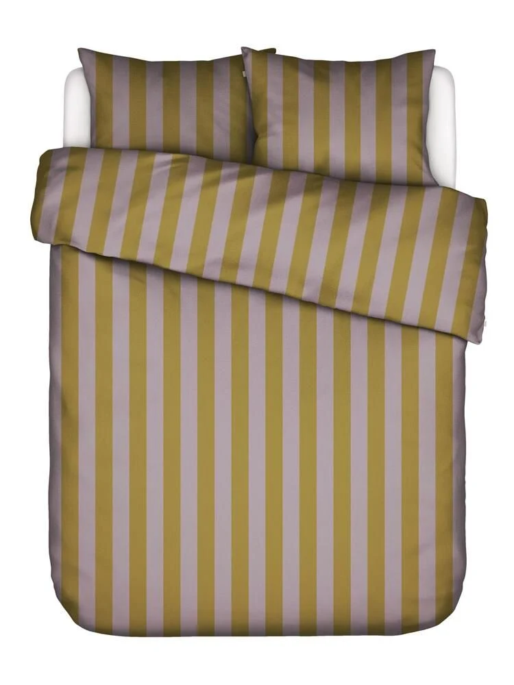 Essenza Minte Stripe Pale purple - Olive Bettwäsche 2p set 200x200+2 Kissenbezüge