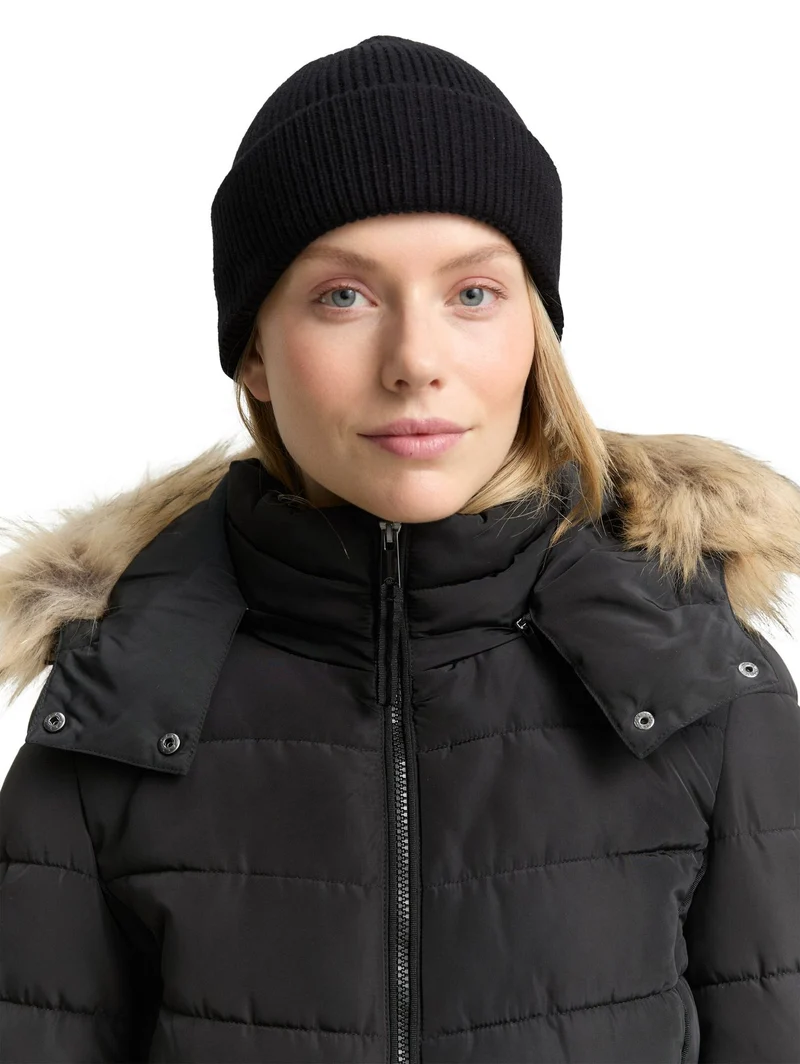 Beanie Mütze aus Rippstrick