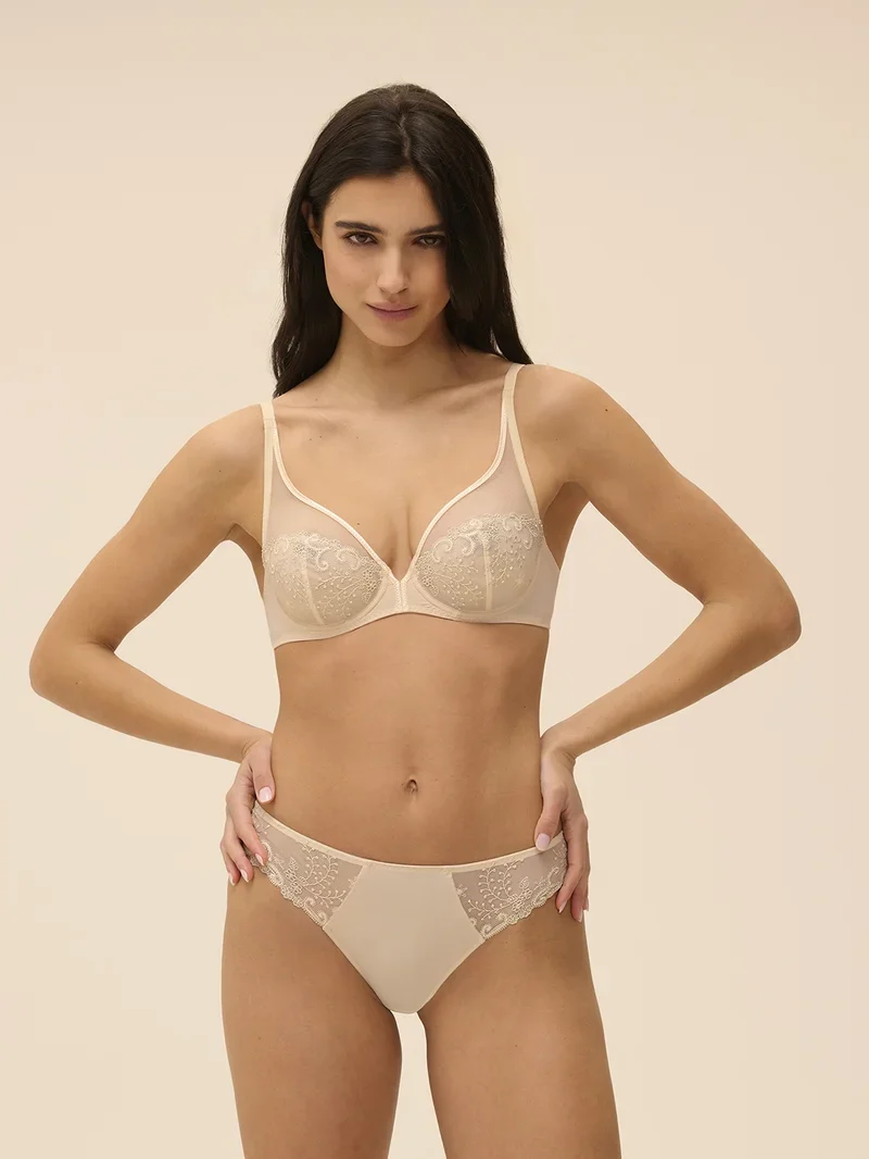 Simone Perele - Delice Sheer Plunge Bra Topaz Beige