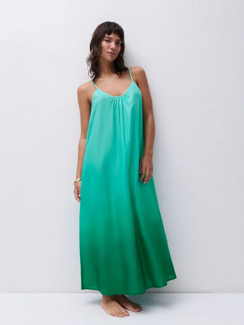 Chantelle - Aurora Langes Kleid Lagunen-Tie-Dye
