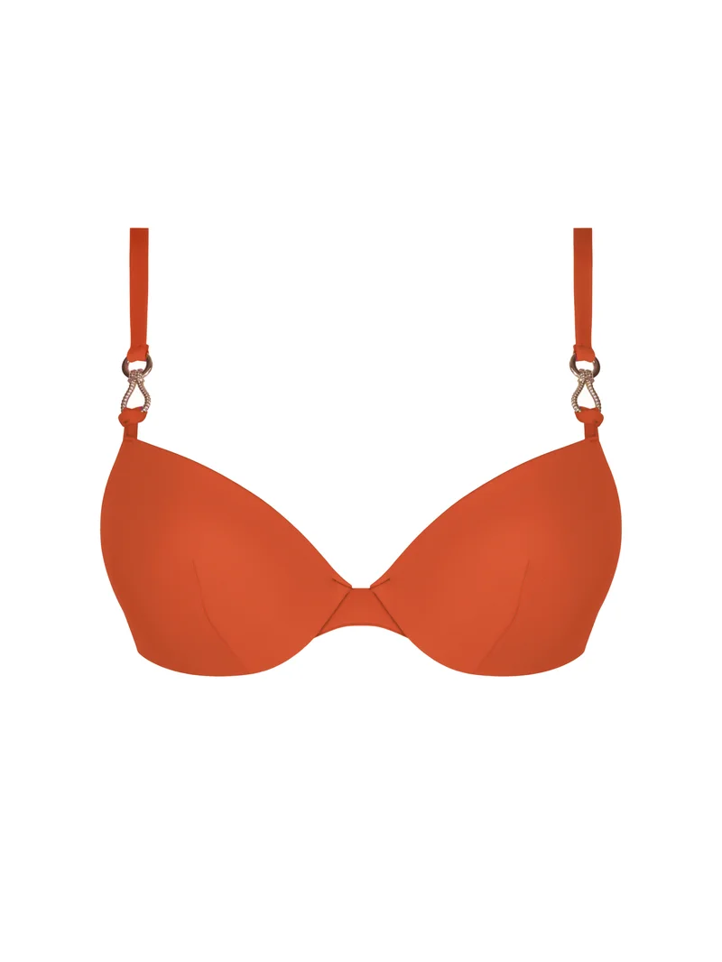 Lise Charmel Swimwear - Sillage Couture Gepolstertes Bikini-Oberteil mit tiefem Ausschnitt, Orange Sillage