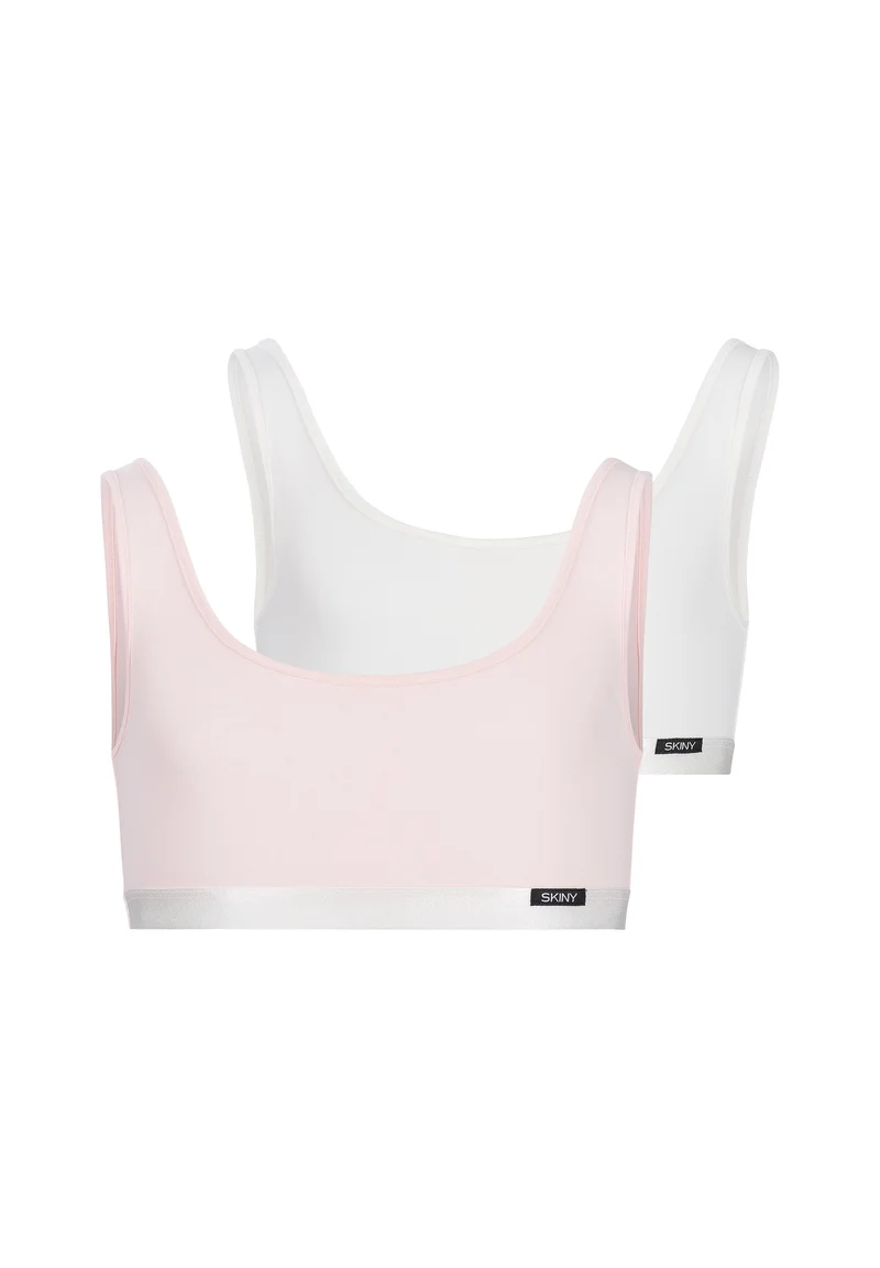 Cotton Elastic Girls crop top 2 pack | pearl selection 030007-08S140