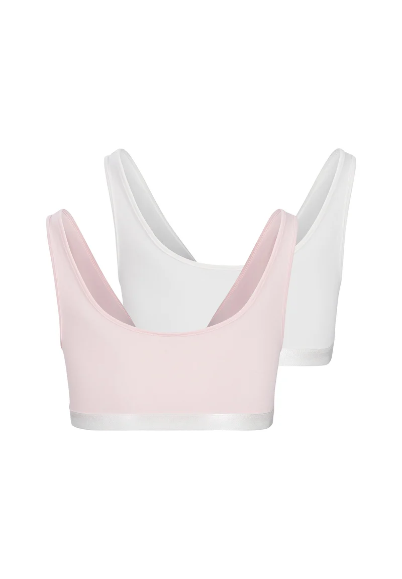 Cotton Elastic Girls crop top 2 pack | pearl selection 030007-08S140