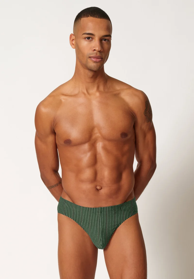 Cotton Multipack Briefs 2 pack | olive stripes 087607-08S726