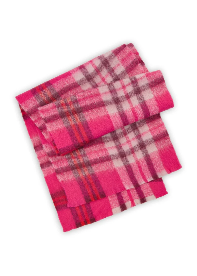 warmer XL-Jacquard-Schal aus recyceltem Polyester mit Karomuster