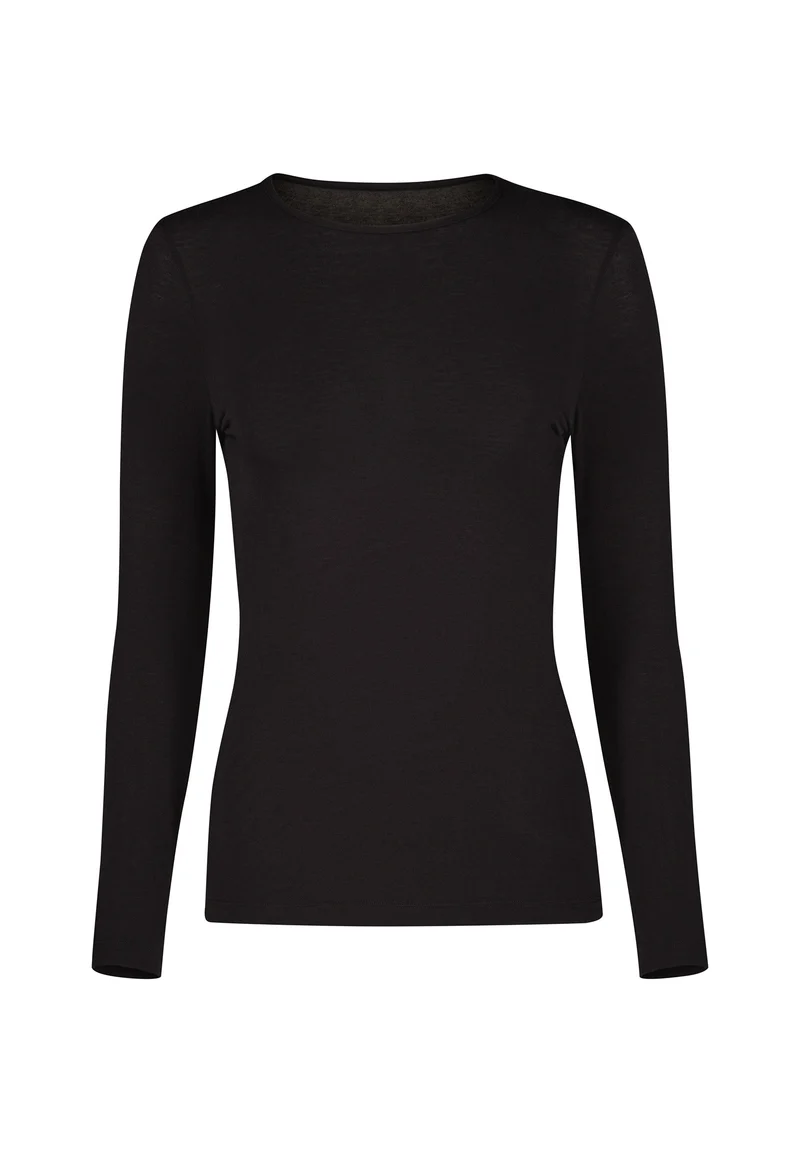 CashmereDeluxe Shirt long sleeve | black 087528-087665