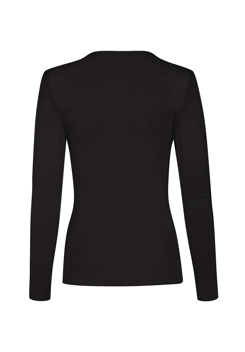 CashmereDeluxe Shirt long sleeve | black 087528-087665