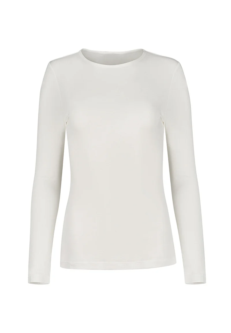 CashmereDeluxe Shirt long sleeve | ivory 087528-087608