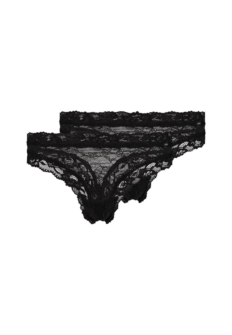 SKINY ADVANTAGE Lace Thong 2 pack | black 087433-087665