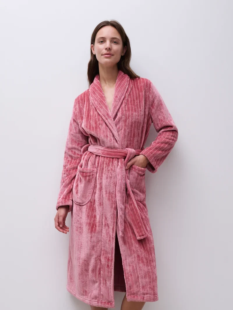 Femilet - Teddy-Bademantel Misty Rose / Malvewood