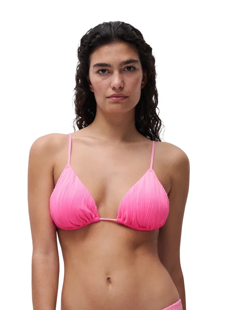 Chantelle Swimwear - Einheitsgröße, bügelloser Triangel-Bikini mit T-Shirt, rosa Batikmuster