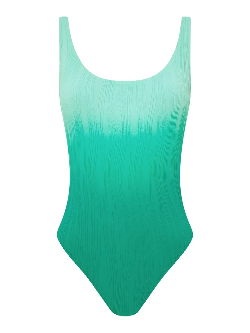 Chantelle Swimwear - Einheitsgröße, bügelloser Badeanzug mit T-Shirt-Muster, Lagunen-Tie-Dye
