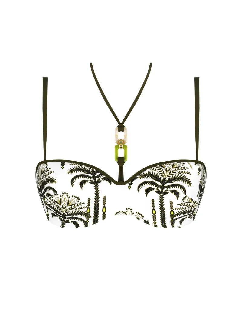 Lise Charmel Swimwear - Palmier Audace Cropped Bustier Bikini Khaki Audace