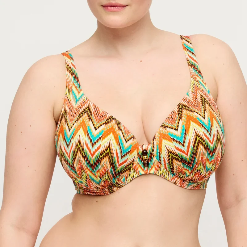 PrimaDonna Swimwear - Tubou Halbgepolstertes Bikini-Oberteil mit tiefem Ausschnitt, Ikat-Sommer