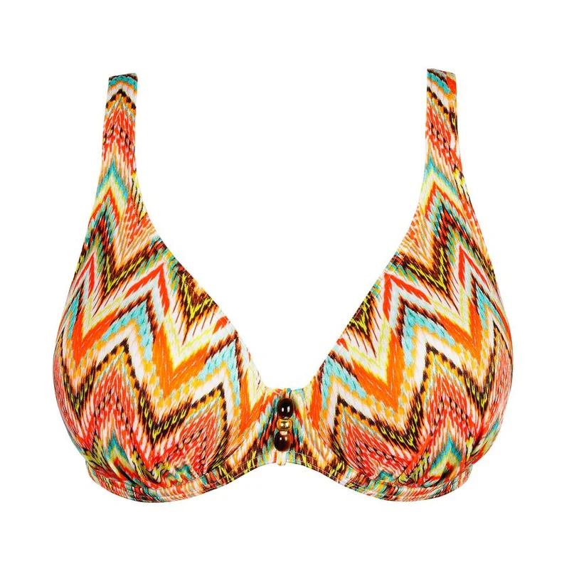 PrimaDonna Swimwear - Tubou Halbgepolstertes Bikini-Oberteil mit tiefem Ausschnitt, Ikat-Sommer