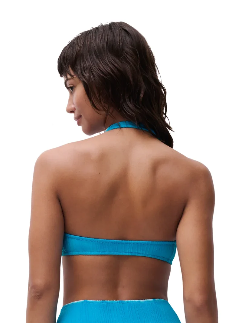 Chantelle Swimwear - Einheitsgröße Bügelloser Bikini mit tiefem Ausschnitt, T-Shirt-Bikini, Blau Shibori
