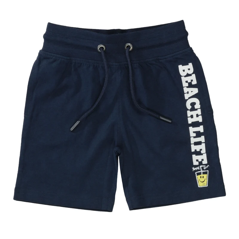 Jersey-Bermudas mit Kontrast-Wording
