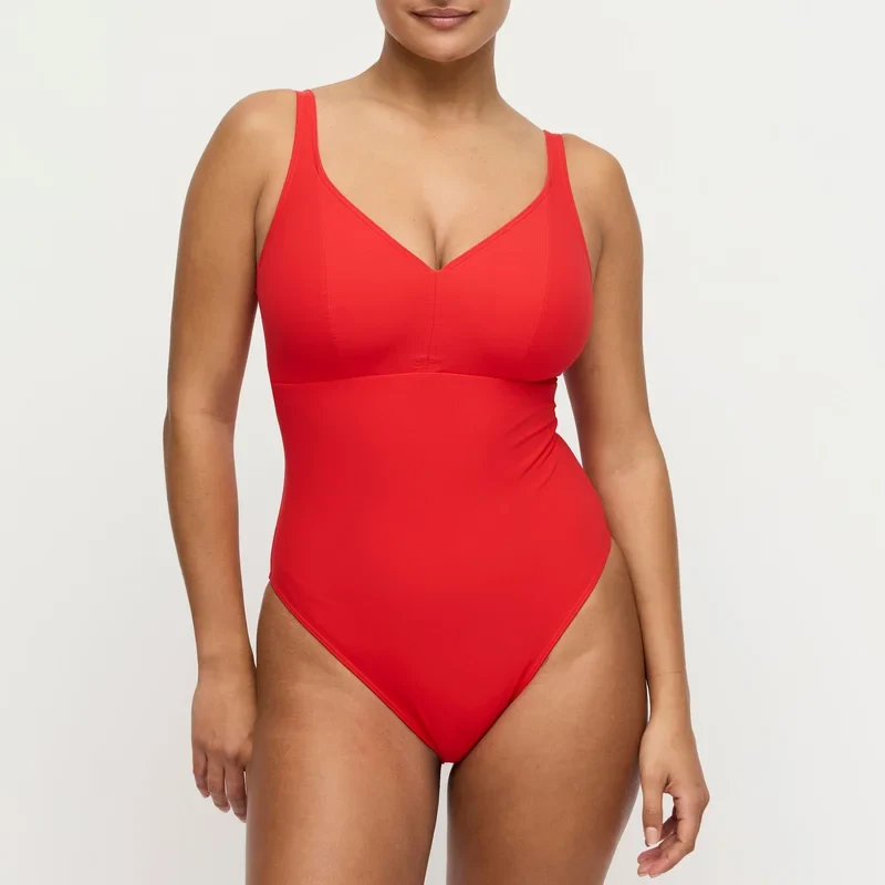 PrimaDonna Swimwear - Aswan Plunge Badeanzug kabellos Fiesta Rot