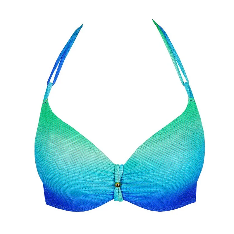 Marie Jo Swimwear - Nusa Dua Gepolstertes Bikini-Oberteil mit tiefem Ausschnitt, Meereslandschaft