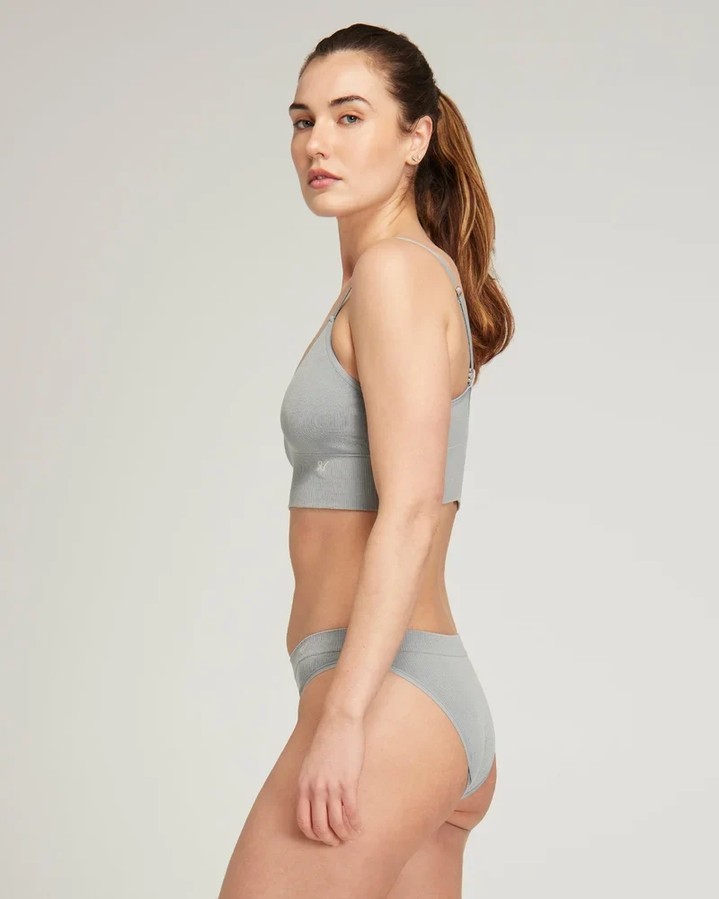 Nudea – Nahtlose TENCEL™ Bralettes, 2er-Pack, Sturmgrau/Rosé